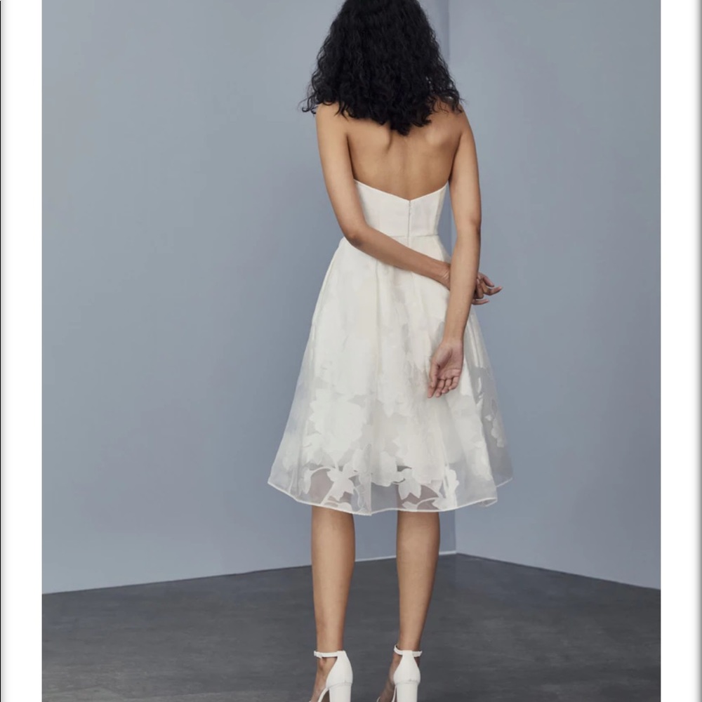 Amsale Rose Fil-coupe dress - little white dress, engagement, bridal, rehearsal
